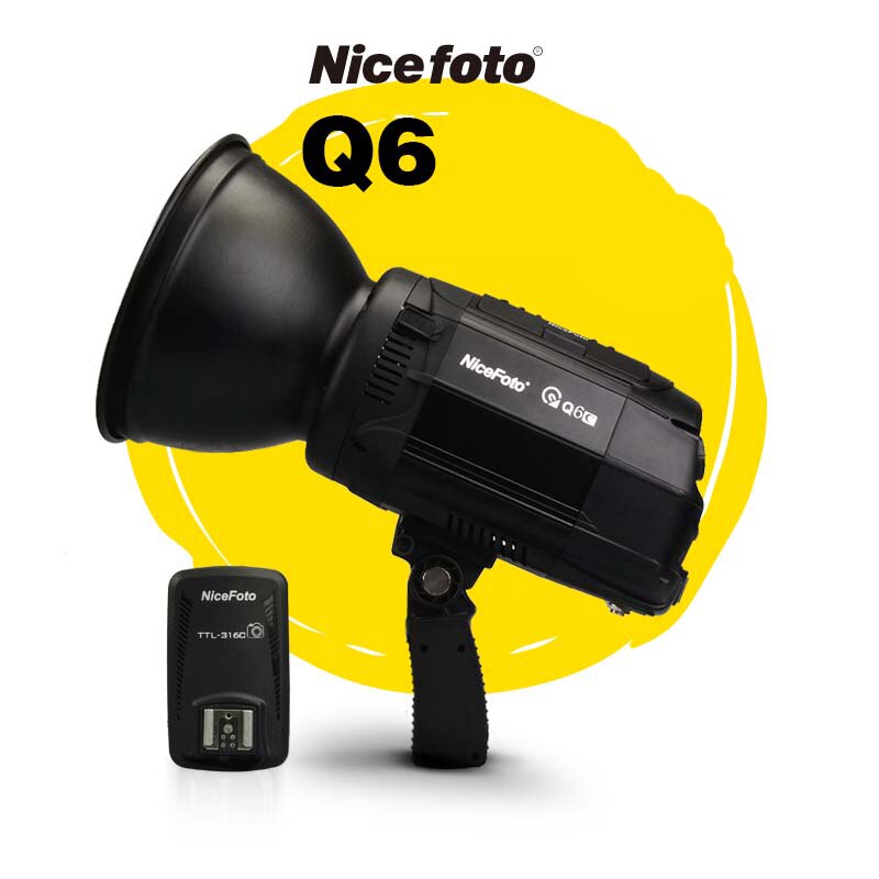 NiceFoto HS Q6C 600W HSS 1/8000S Ʃ ÷ ߿ ÷  ǵ Ʈ ĳ ī޶ ۽ű